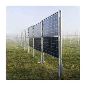 Soportes de montaje de valla de panel solar bifacial galvanizado Estantería agrícola vertical de acero - Product Image 6