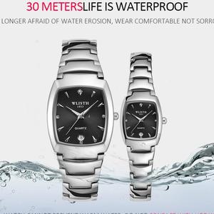 นาฬิกาคู่รัก <span class=keywords><strong>Wlisth</strong></span> S940 รุ่นใหม่ ดีไซน์สี่เหลี่ยม ระบบควอตซ์ ตัวเรือนสแตนเลสสตีล พร้อมฟังก์ชั่นปฏิทิน ดีไซน์ทันสมัย กระจกแซฟไฟร์ กันน้ำ - Product Image 6
