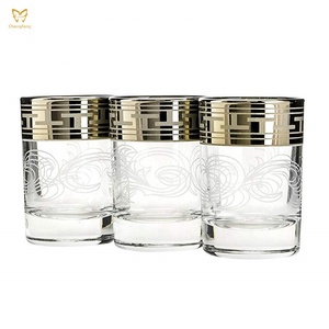 Bicchierino da Shot in Cristallo Fatto a Mano, Colore <span class=keywords><strong>Oro</strong></span>, 1oz, Logo Personalizzato con Decalcomania Dorata, per Vodka - Product Image 6