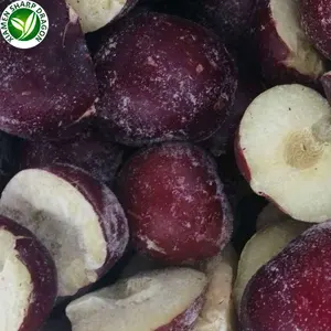 Chinese red sweet sour fruit iqf frozen half cut plums for sale