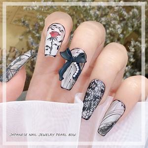 Paso Sico 3 Couleurs 15*17mm Alliage Mat Nail Art Papillon Arc <span class=keywords><strong>Noir</strong></span> <span class=keywords><strong>Blanc</strong></span> Nail Charms pour Filles Nail Art Déco DIY - Product Image 4