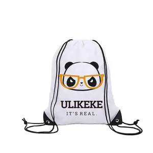 Ulikeke Halloween Drawstring Gym Bag Custom White Polyester Printed Logo Wholesale Sublimation Gift Pouch Personalized Logo