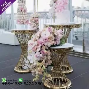 Sinopeect – socle de décoration de bonne qualité pour gâteau de mariage rond, support de gâteau doré pour Table à Dessert, Banquet, événements Par