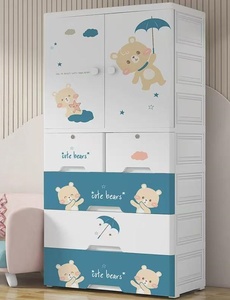 Armoire de rangement multi-niveaux <span class=keywords><strong>en</strong></span> <span class=keywords><strong>plastique</strong></span> pour enfants avec tiroirs, motif animal mignon, armoire de rangement pour enfants - Product Image 3