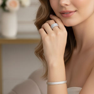 Bracelet de fiançailles classique en or massif 10K/14K/18K avec diamant rond brillant cultivé en laboratoire CVD IGI/HPHT pour hommes et femmes - Product Image 3