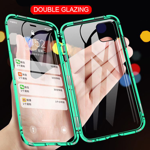 Étui de téléphone en verre trempé à adsorption magnétique 360° pour 17 16 15 14 13 <span class=keywords><strong>PRO</strong></span> <span class=keywords><strong>MAX</strong></span>, étui de téléphone portable transparent - Product Image 1