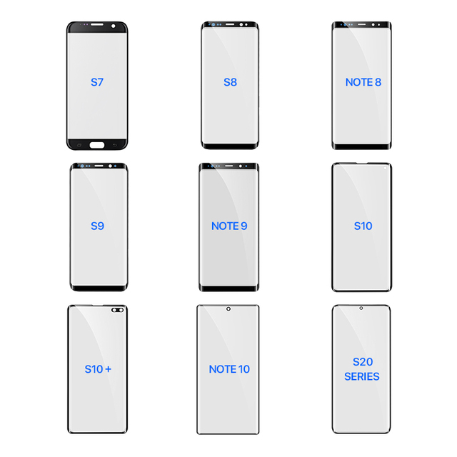 Factory Price Original Quality Phone Front Glass OCA A10 A20 A30 A50 A40 A60 S8 S10 S20 Glass with Oca for Samsung