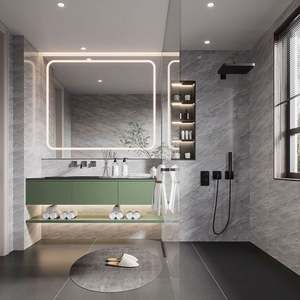 Ensemble de lavabo et armoire de salle de bain pour hôtel, armoire murale de salle de bain - Product Image 1