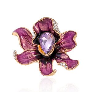 Broche de Peônia Esmaltado Branco elegante colorido Broches de Peônia Comuns Pinos Acessórios de Roupas para Senhoras - Product Image 2