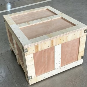 Boîte en bois solide pliable sur mesure avec base en palette |   Caisse d'expédition et palette d'exportation empilables sans clous, démontables - Product Image 5