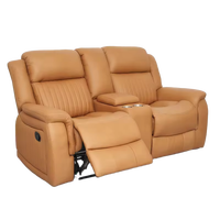 Sofá Reclinable Manual de Cuero Extensible 3+2+1 Plazas para Parejas, Conjunto de Sala de Estar con 3 Asientos