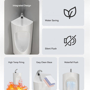<span class=keywords><strong>Urinoir</strong></span> mural moderne en céramique colorée <span class=keywords><strong>pour</strong></span> hommes, fournisseur d'usine, vente en gros d'articles sanitaires de salle de bain - Product Image 2