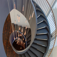 Escalier en colimaçon en marbre doré ACE Escaliers préfabriqués en bois de chêne sculpté de qualité supérieure Escaliers en fibre de verre verre trempé