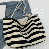 Sac fourre-tout en toile de coton pour femmes à la mode avec fermeture à glissière sac à bandoulière à sangle unique avec doublure et fermeture en coton pour enseignants