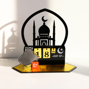 아크릴 카운트다운 장식품 이드 무슬림 장식품 테이블 캘린더 라마단 디스플레이 장식 이슬람 종교 장식품 - Product Image 2