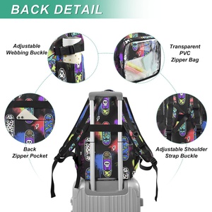 กระเป๋าเป้สะพายหลังพีวีซีใสกันน้ำลายกราฟฟิตีสุดฮิต ทนทาน น้ำหนักเบา ความจุเยอะ เหมาะสำหรับกิจกรรมสันทนาการและกีฬา - Product Image 3