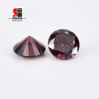 Baifu Pierres de zircone cubique (CZ) 5A 4A, taille brillant rond, rhodolite foncé, 1.0-3.0mm