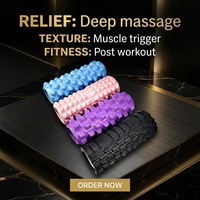 Rouleau de massage en mousse EVA creuse de 33 cm, à picots, pour yoga et fitness, pour hommes et femmes, relaxation musculaire, massage des tissus profonds, vente en gros