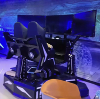 Simulador de coches de carreras de tres pantallas de seis ejes que funciona con monedas, máquina de juego de carreras de coches Arcade, parque de atracciones, juego de coches de carreras a la venta