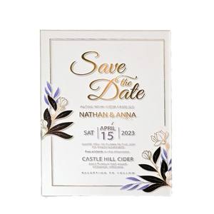 Cartes d'<span class=keywords><strong>invitation</strong></span> de mariage, de fiançailles ou d'<span class=keywords><strong>anniversaire</strong></span> en acrylique avec un design personnalisé et un thème d'amour, <span class=keywords><strong>invitation</strong></span> élégante et magnifique - Product Image 5
