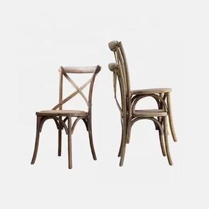 Alta calidad apilable blanco haya roble <span class=keywords><strong>Bistro</strong></span> comedor alquiler boda X Crossback madera Cruz espalda silla - Product Image 4