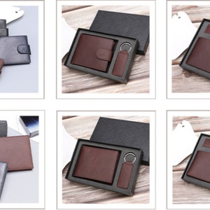 2021 Hot Selling Genuine Leather Men's <b>Wallet</b> Gift Set with <b>RFID</b> <b>Blocking</b> Open Closure Short Design-Customized for Husband - Product Image 5