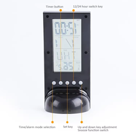 Horloge de table numérique transparente à écran LCD avec logo personnalisé, calendrier, fonction snooze, fonctionne sur piles, pour bureau, chambre à coucher