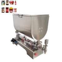 Machine de remplissage de pâte pneumatique à trémie de Type U avec agitateur de mélange pour bouteille de pot d'assaisonnement à la sauce aux haricots chili