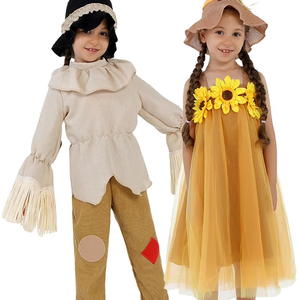 Disfraz <span class=keywords><strong>de</strong></span> espantapájaros dulce girasol personalizado <span class=keywords><strong>de</strong></span> fábrica para <span class=keywords><strong>Halloween</strong></span> para niñas niños traje <span class=keywords><strong>de</strong></span> vestido <span class=keywords><strong>de</strong></span> espantapájaros - Product Image 1