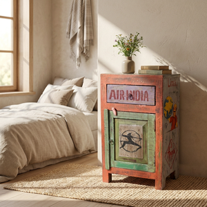Mesitas de noche de madera vintage pintadas, mesitas de noche artesanales, muebles al por mayor para habitaciones de hotel, sala de estar, casa de campo - Product Image 6