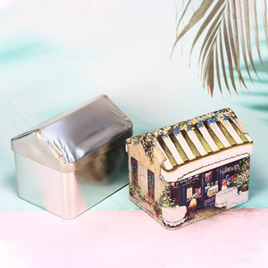 Boîtes de chocolat de Noël créatives personnalisées en forme de maison recyclable joint en métal de qualité alimentaire pour <span class=keywords><strong>cadeau</strong></span> de boîtes de conserve de bonbons vides - Product Image 3