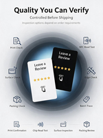 Autocollants de table NFC OEM RFID ISO pour entreprises, cartes de commentaires, cartes de feedback positif, personnalisables en acrylique, puce 213, activation par simple pression