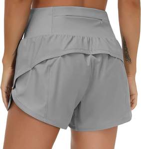 Pantaloncini da Corsa da Donna 2024 con Tasche con Cerniera a Vita Alta per Yoga ad Asciugatura Rapida OEM - Product Image 2