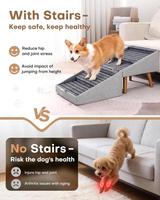 Rampe pour chien ottoman pliable 2-en-1 antidérapante pour canapé et lit, pour chiens, chats et chiots de petite, moyenne et grande taille