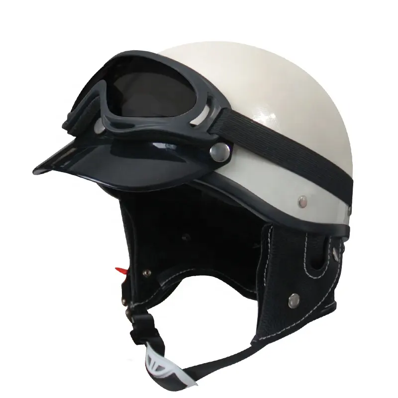 Japón estilo retro media cara Poilt bicicleta motocicleta Motor casco con gafas de Motocross