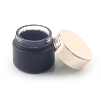 5g 10g 15g 20g 30g 50g 1oz Logo personnalisé couvercles noirs de luxe verre rond soins de la peau cosmétique vide pot de crème pour le visage avec bouchon à vis