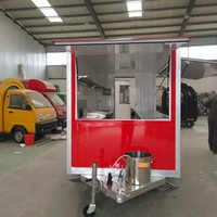 Restauration rapide BBQ Mini remorque de nourriture carrée entièrement équipée pour les hot-dogs Taco Pizza Traiteur Snack-Foods pour l'extérieur Catring