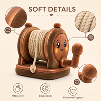 Jouet interactif AI avec treuil à manivelle, parlant et éducatif, 100% polyester, compagnon pour enfants, cadeau