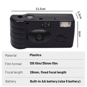 Boîtier d'appareil photo argentique 35 mm vintage en plastique pour débutants et collectionneurs - Mise au point manuelle rétro, compatible films couleur/noir et blanc - Product Image 6