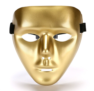 JabbaWockeez beyaz PVC yüz maskeleri cadılar bayramı partisi dans HPC-2120 renkli plastik maskeler - Product Image 5