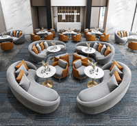 Canapés de luxe rond en bois cadre de canapé 2 3 4 7 places extérieur salon hôtel hall bureau canapés ensembles avec chaise de Table