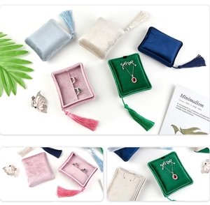 Nuevo Lanzamiento de Producto: Joyero Simple y Lujoso, Portátil, Pequeño, con Borlas, de Terciopelo - Product Image 6