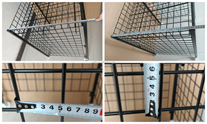 RH-DC6160-B 610*600*870mm Présentoir mobile flottant, Cage promotionnelle détachable, Cage en fil métallique carrée noire - Product Image 2