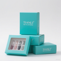 Boîte d'emballage personnalisée pour kit de pose d'ongles avec logo de marque, impression numérique, vente en gros, boîte en papier pour ongles artificiels