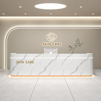 Bureau de réception moderne en bois luxueux pour salon de beauté, hôpital, entreprise - Hauteur réglable, mobilier de bureau personnalisable