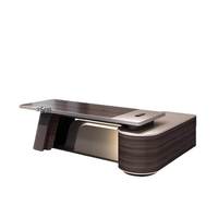Bureau de direction de luxe avec armoire, bureau de patron en bois de haute qualité, mobilier de bureau, design moderne, bureau de PDG