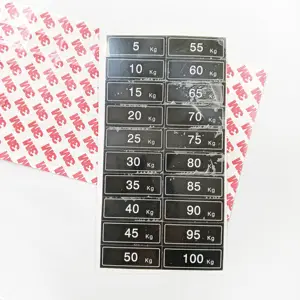 Stiker berat badan kustom peralatan kebugaran barbel gym barbel label berat kg/lb label stiker berat