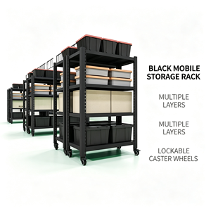Estantería Móvil de Alambre Galvanizado con Ruedas, Estantes Ajustables y Ruedas Suaves, Capacidad de 450 kg, Ideal para Exhibición Minorista - ¡La Mejor Opción! - Product Image 1