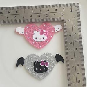 Charmes en résine Sweet Cool Y2k <span class=keywords><strong>Demon</strong></span> Kt Cat Love Heart, chaton à ailes blanches, bricolage, artisanat, décorations, accessoires pour téléphone portable, accessoires pour cheveux - Product Image 4