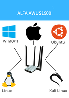 Tarjeta de Desarrollo Original ALFA AWUS1900 RTL8814AU para Mac, Linux, Kali, Raspberry Pi, GEEKS, HACKER, Red Wifi, Taiwán